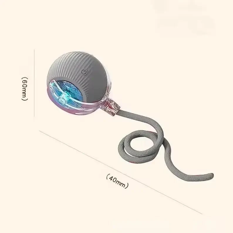 Інтерактивна іграшка куля для котів — Smart Pet Ball, 3 режими руху, заряджання від Type-C, вбудований акумулятор, Сірий