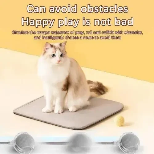 Інтерактивна іграшка куля для котів — Smart Pet Ball, 3 режими руху, заряджання від Type-C, вбудований акумулятор, Сірий