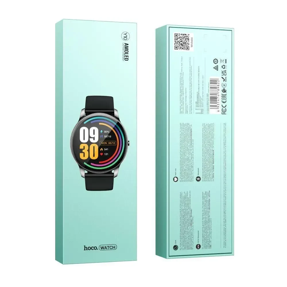 Смарт-годинник Hoco Y10 AMOLED 3ATM Waterproof Сірі