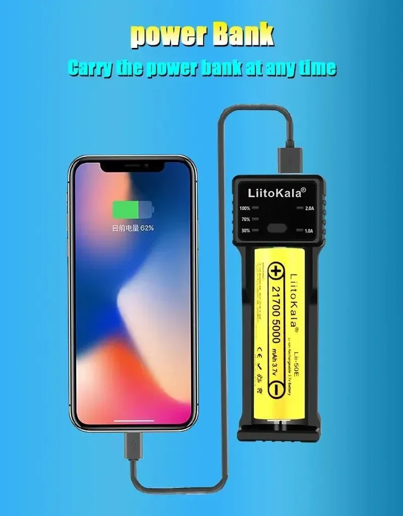 Зарядний пристрій LiitoKala Lii-100C для акумуляторів 18650 / 18350 / 26650 / 16340 / RCR123 / 14500