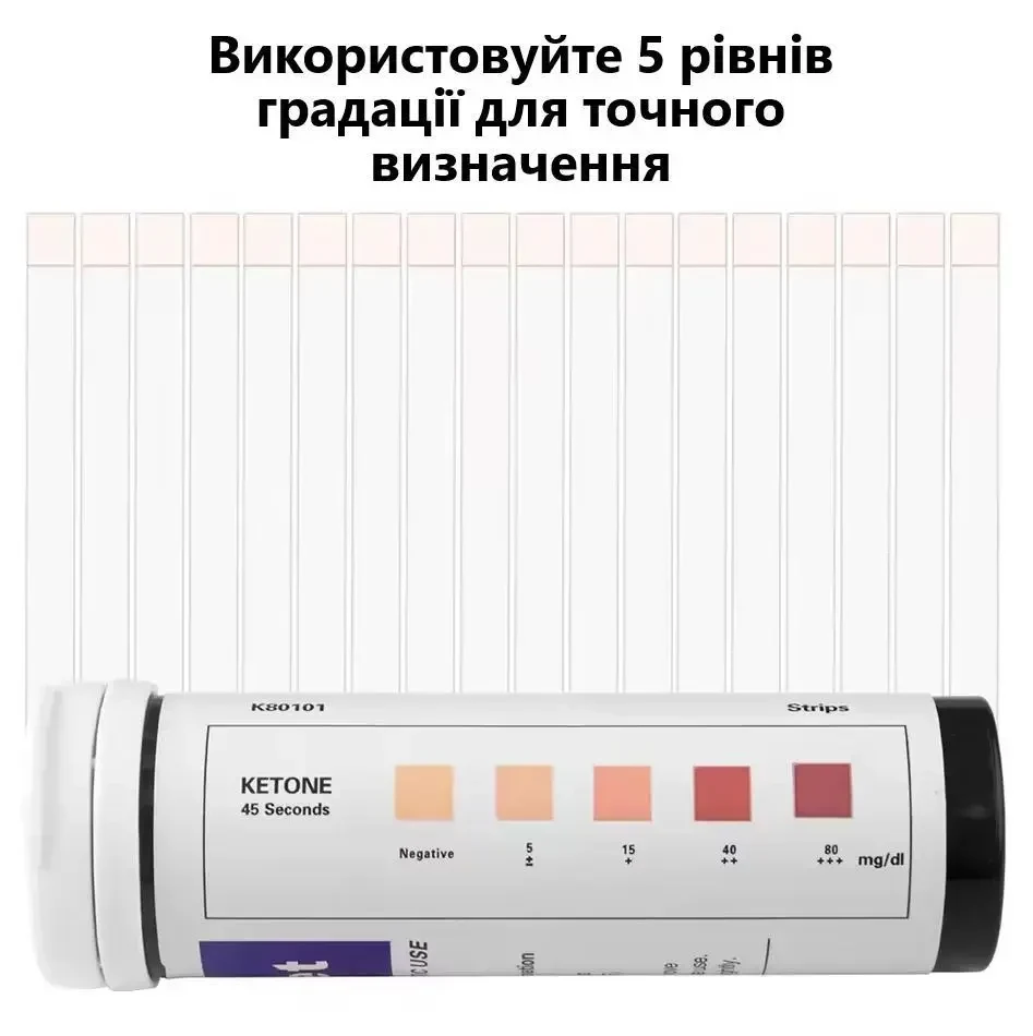 Тест-смужки Accu-answer для кетону Ketone Strips Keto Test (100 шт в пачці) – контроль кетозу вдома