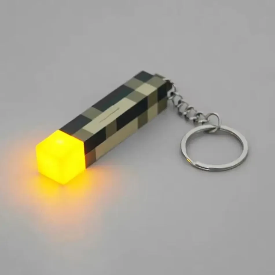 Міні-ліхтарик брелок Minecraft, підвісний брелок у стилі Майнкрафт, вбудований акумулятор, заряджання від USB