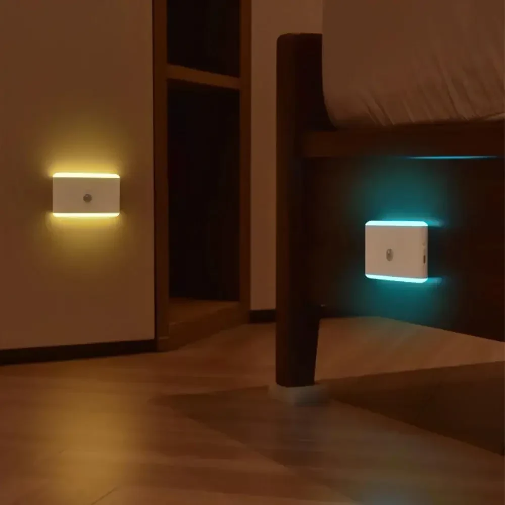 Автоматичний нічник з датчиком руху Portable Night Lamp | Вбудований акумулятор, Type-C | RGB світлодіоди | Магнітний