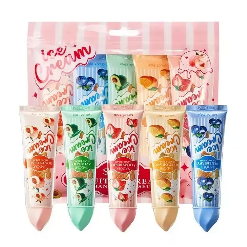Набір зволожуючих кремів для рук SADOER Fruit Ice Cream — 5 шт в наборі