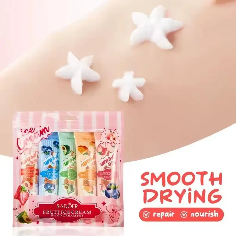 Набір зволожуючих кремів для рук SADOER Fruit Ice Cream — 5 шт в наборі