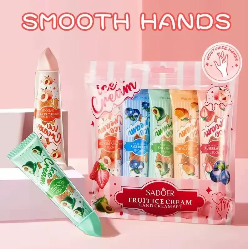 Набір зволожуючих кремів для рук SADOER Fruit Ice Cream — 5 шт в наборі