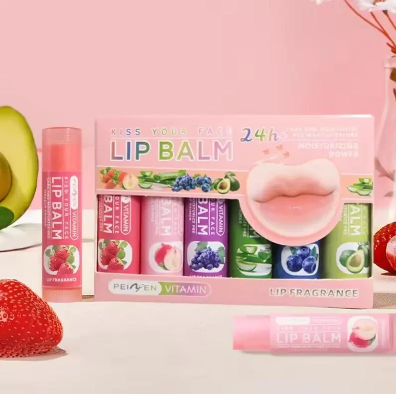 Набір бальзамів для губ Multi Fruit Flavors 6 шт | Зволоження, живлення та догляд щодня