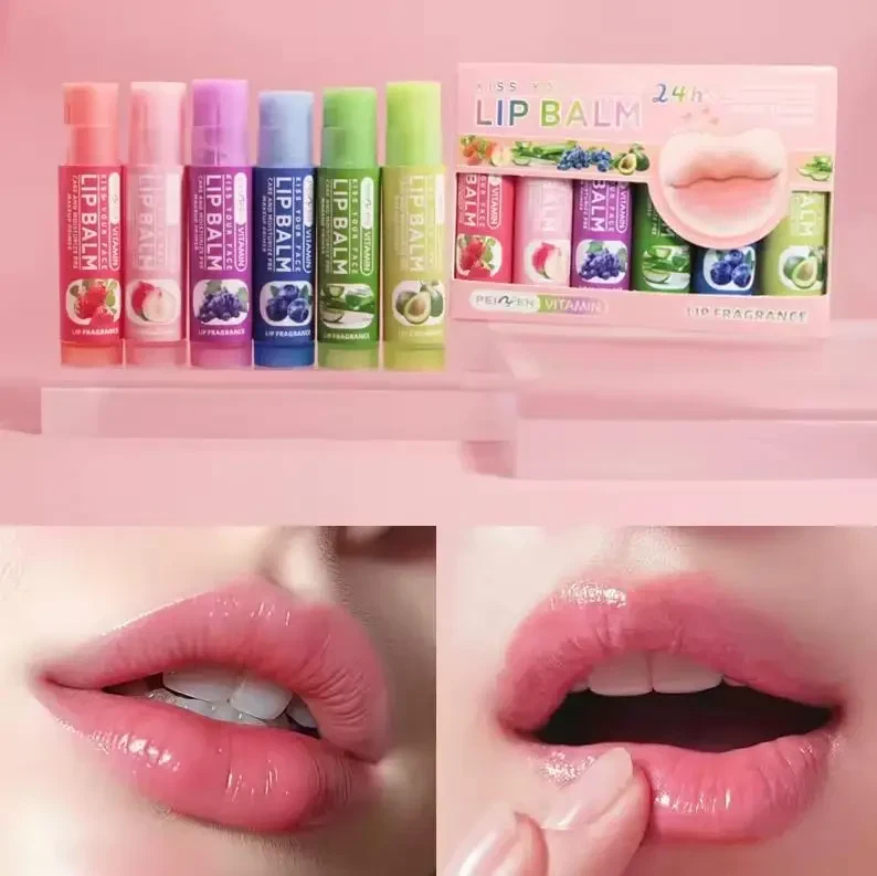 Набір бальзамів для губ Multi Fruit Flavors 6 шт | Зволоження, живлення та догляд щодня