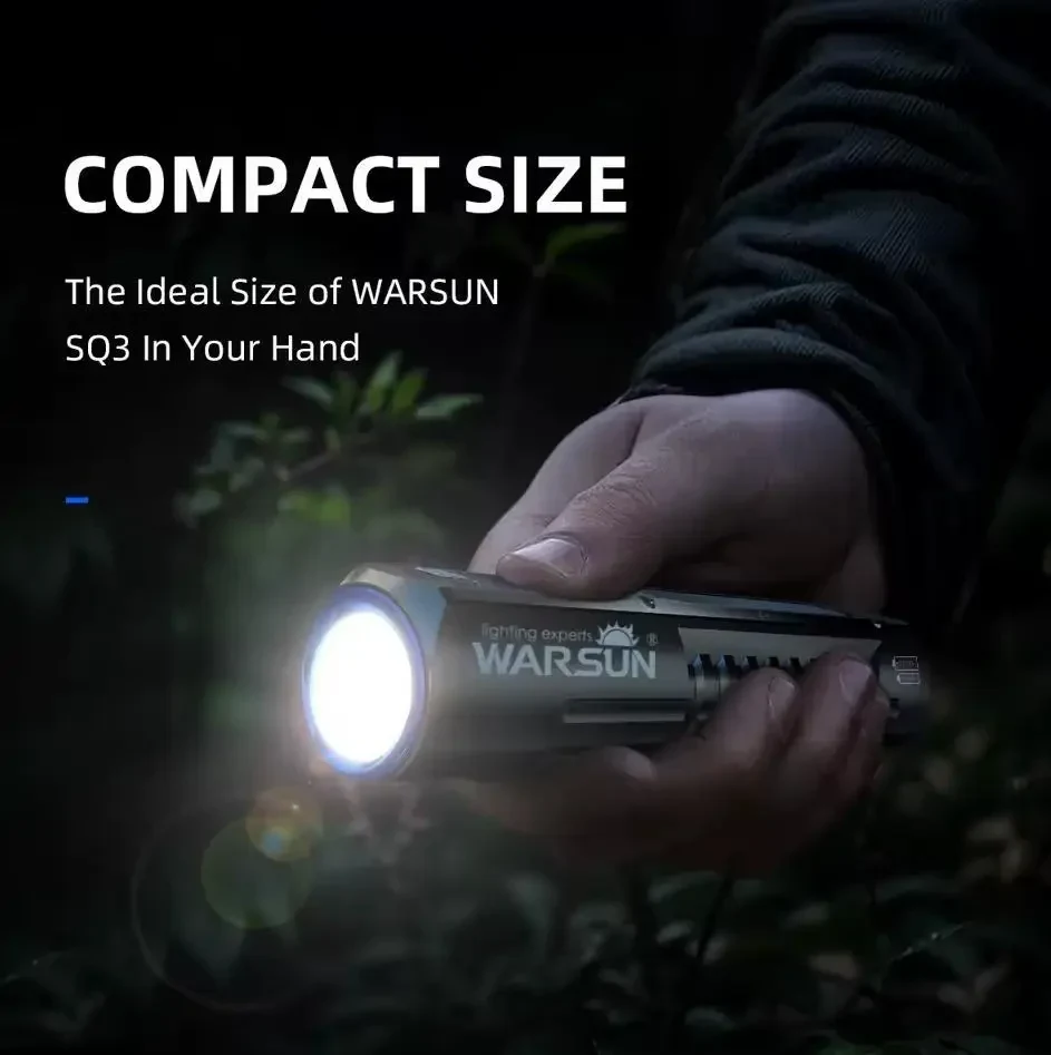 Ліхтарик Warsun SQ03 з магнітом 18650 21700 (3000mah), 1200 люмен, COB+LED, акумуляторний, 8 режимів | Чорний