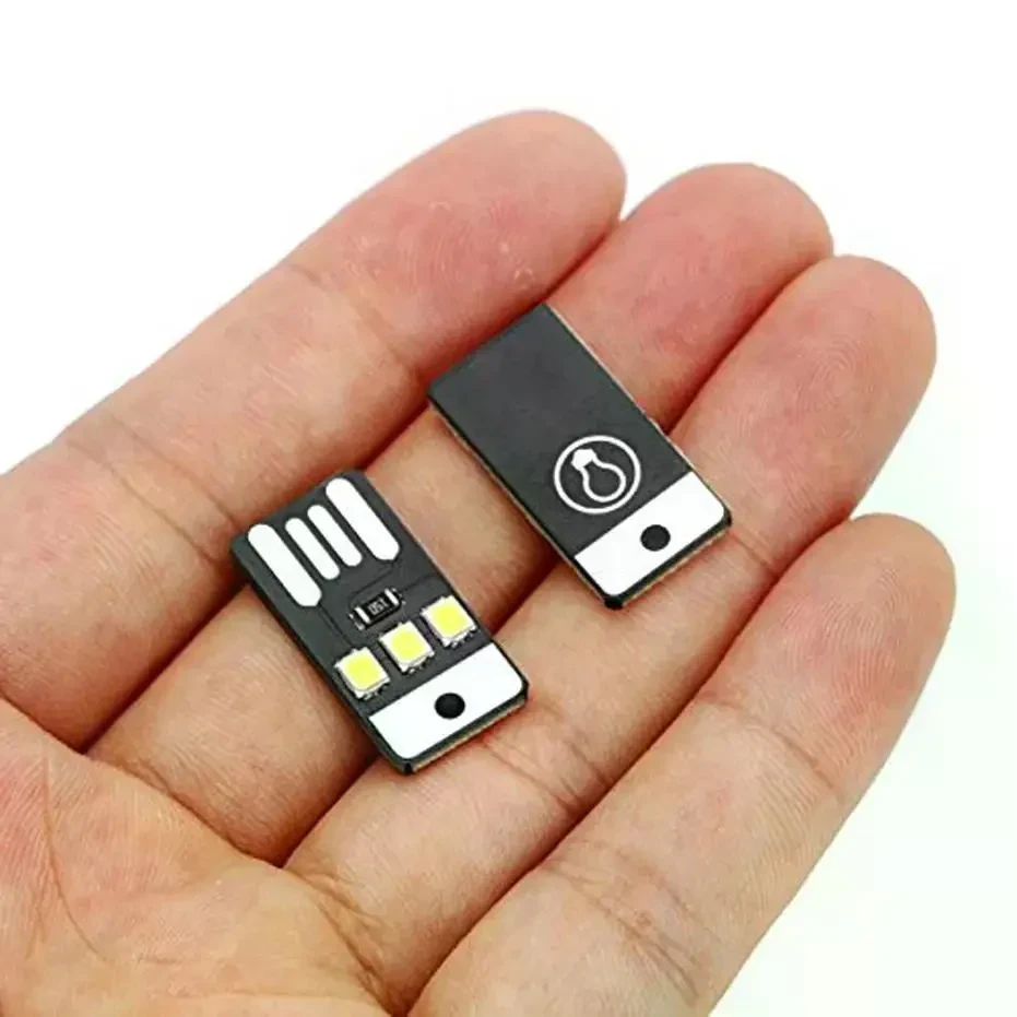 Набір 10 шт. USB LED міні-нічників 5V 0.2W, 2835 SMD, холодне біле світло 6000K, компактна лампа для павербанка, ноутбука, ПК