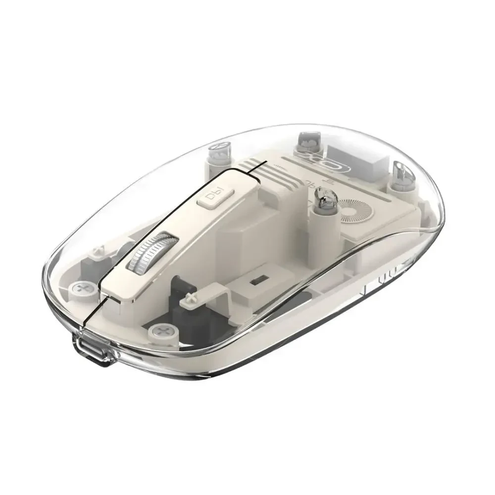 Бездротова мишка XO M12 Transparent, Bluetooth + 2.4G, акумуляторна, тиха, прозорий корпус