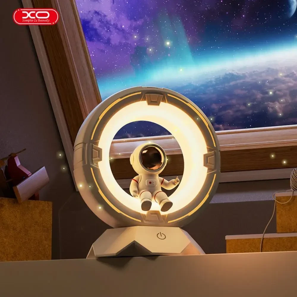 Нічник Космонавт XO OZ12 Spaceman, триколірне світло, сенсорний, 1200mAh, портативний USB-C