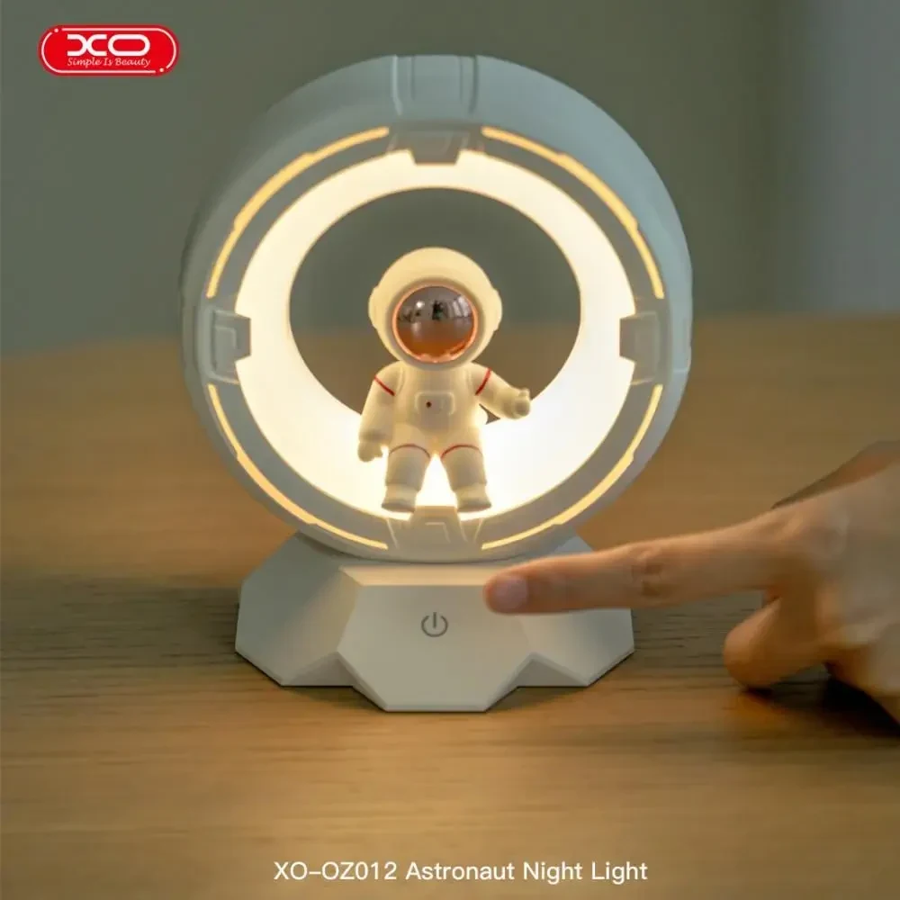 Нічник Космонавт XO OZ12 Spaceman, триколірне світло, сенсорний, 1200mAh, портативний USB-C