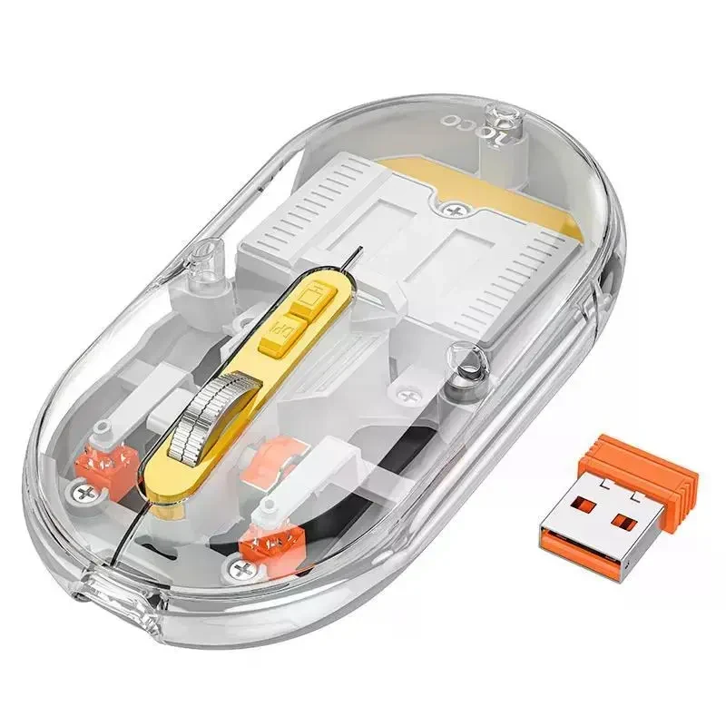 Бездротова мишка Hoco GM35, дворежимна (2.4G + Bluetooth), 5 кнопок, DPI 800-1600, Сіра