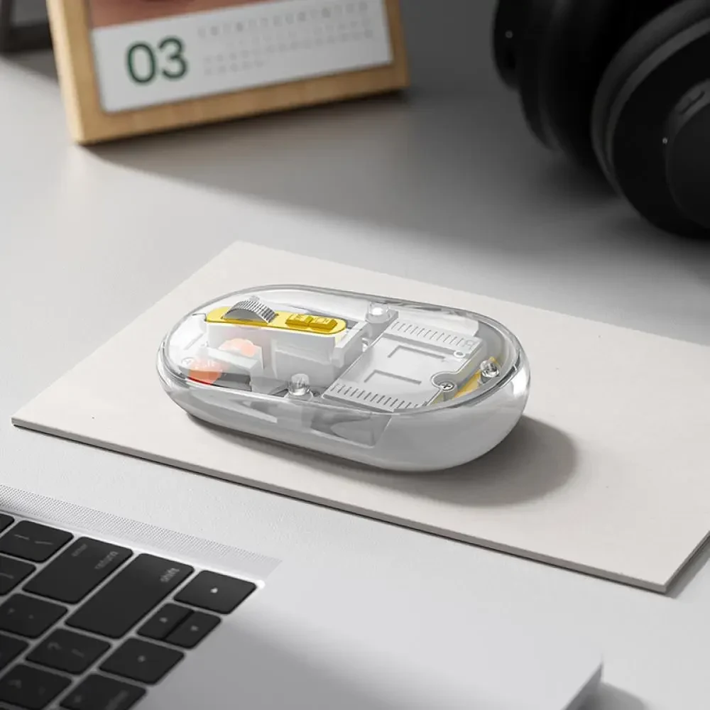 Бездротова мишка Hoco GM35, дворежимна (2.4G + Bluetooth), 5 кнопок, DPI 800-1600, Сіра