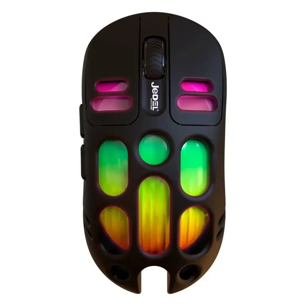 Бездротова ігрова мишка Jedel WD153 5D, дворежимна, RGB, DPI 800-1600, акумулятор 500 mAh, Чорна