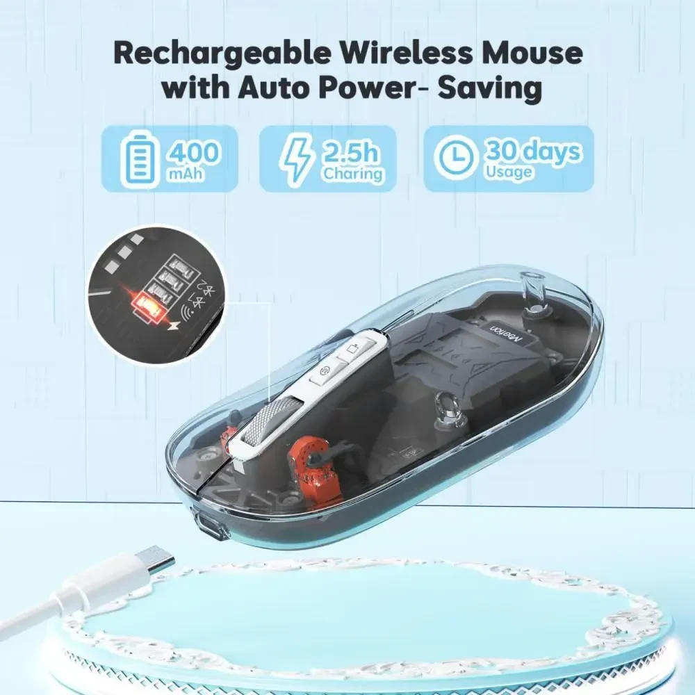 Бездротова ігрова мишка Meetion BTM005, дворежимна (Bluetooth + 2.4G), DPI 800-2400, перезаряджувана