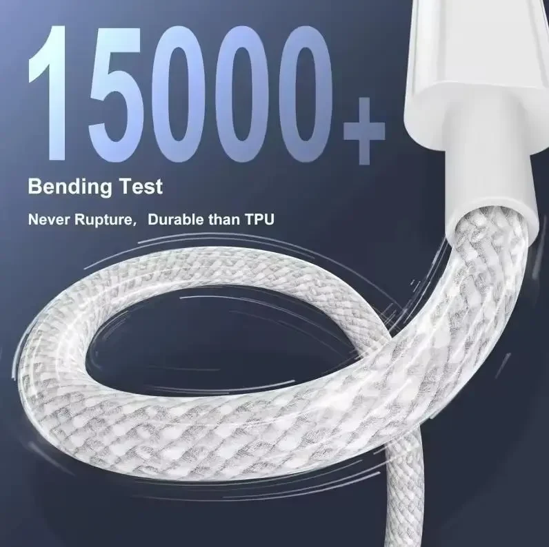 Набір кабелів 3шт. USB-C → USB-C 100W Fast Charging, 3 шт – швидка зарядка для iPhone, Samsung, Xiaomi, Huawei | Білий