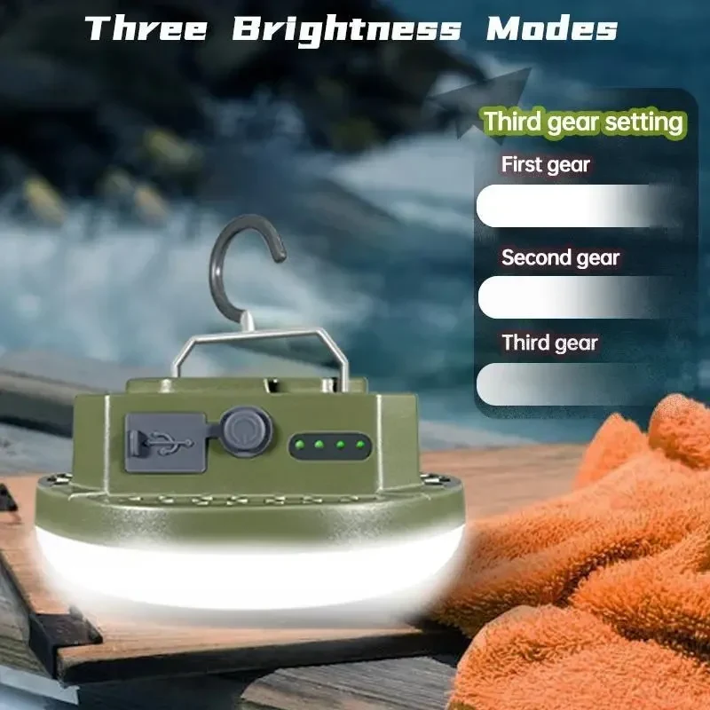 Кемпінговий ліхтар MOSLIGHTING MOS-14 USB LED 9900 mAh з Power Bank, магнітом та гачком, ТЕПЛЕ СВІТЛО