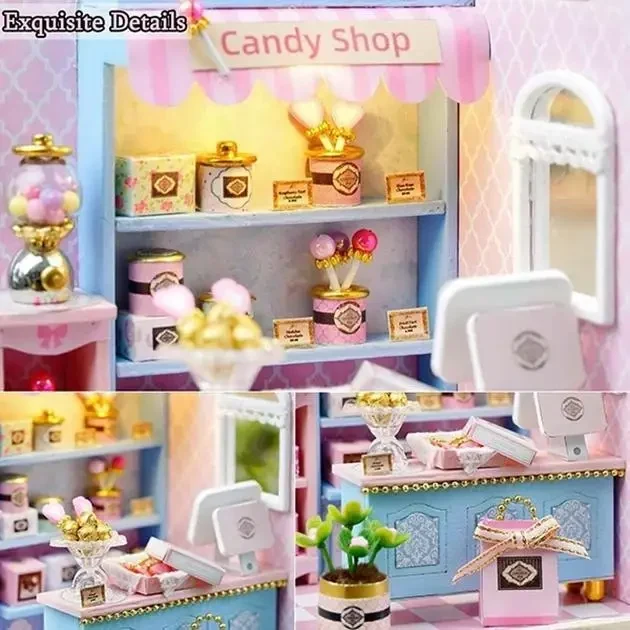 Конструктор 3D Румбокс Yummy Candy (Смачні цукерки) з LED-підсвіткою та пилозахисним ковпаком