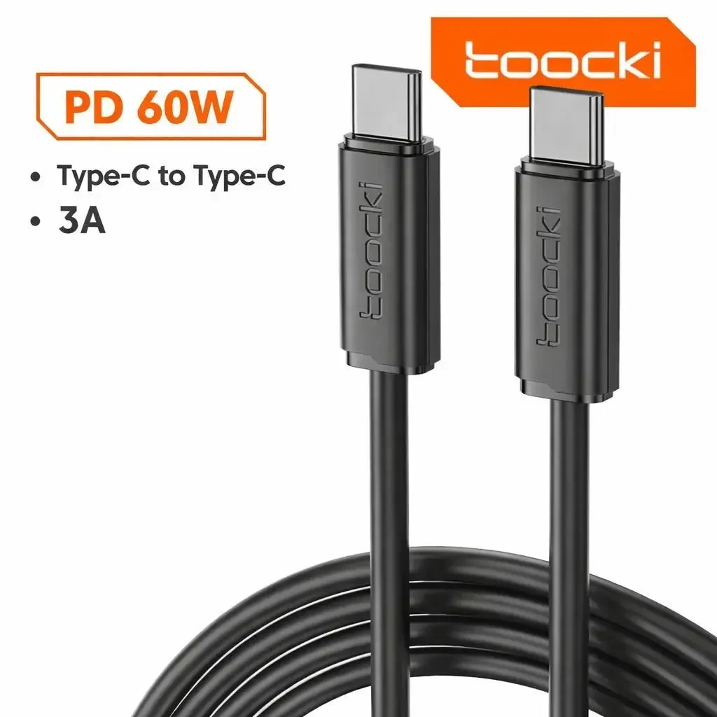 Кабель Toocki USB Type-C to Type-C PD 60W для швидкої зарядки та передачі даних
