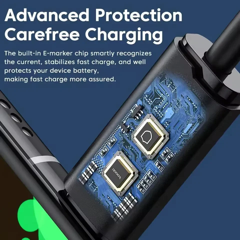 Кабель Toocki USB Type-C to Type-C PD 60W для швидкої зарядки та передачі даних