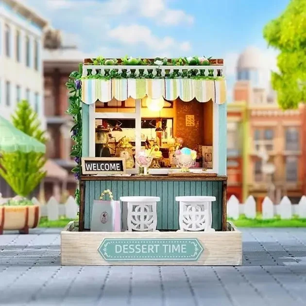 Конструктор 3D Румбокс Час для десерту (Dessert Time) з LED-підсвіткою та пилозахисним ковпаком