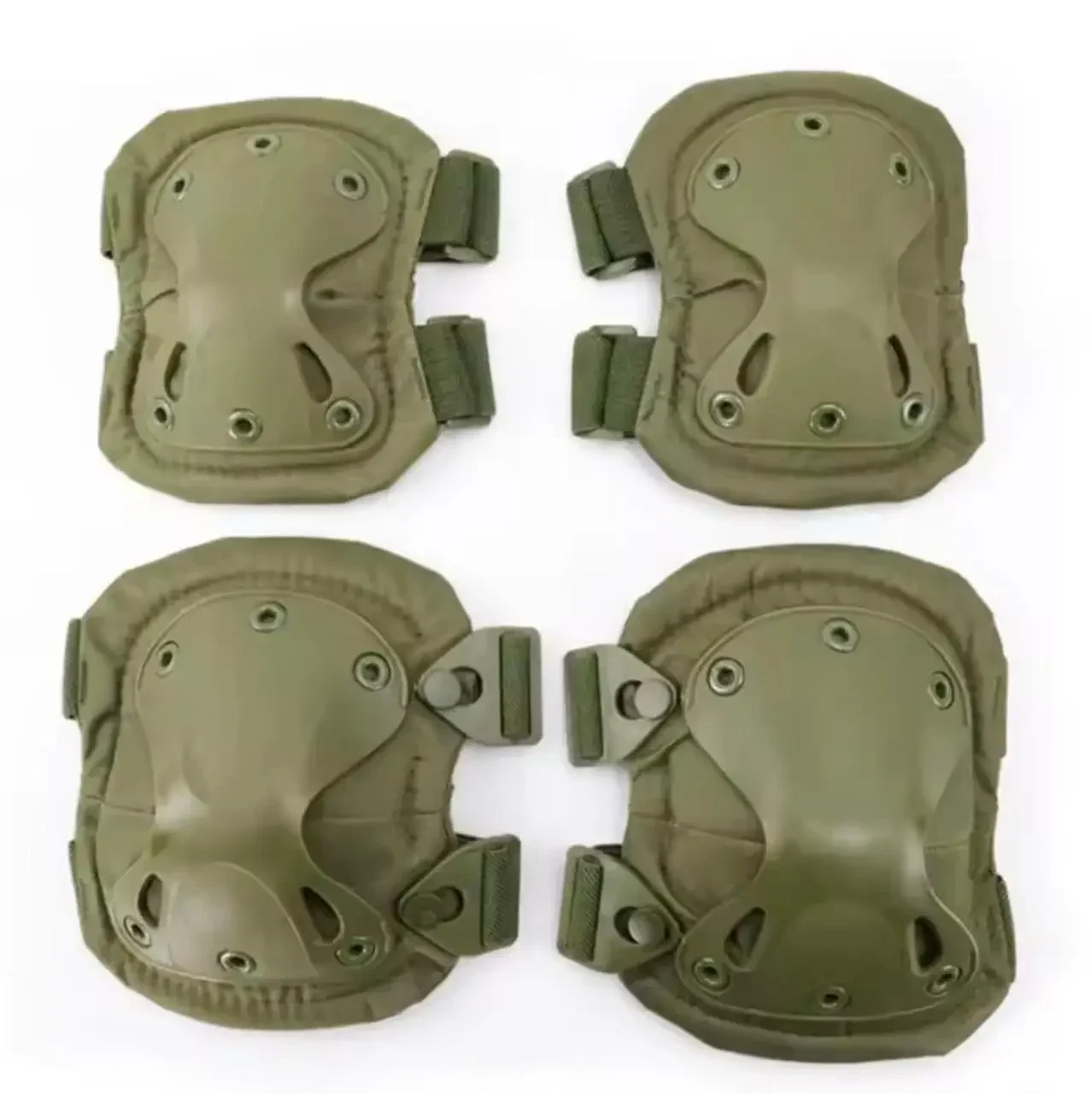 Комплект тактичного захисту налокітники та наколінники Tactical Protective Gear Set (2шт. + 2шт.), Олива