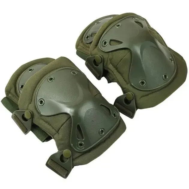 Комплект тактичного захисту налокітники та наколінники Tactical Protective Gear Set (2шт. + 2шт.), Олива