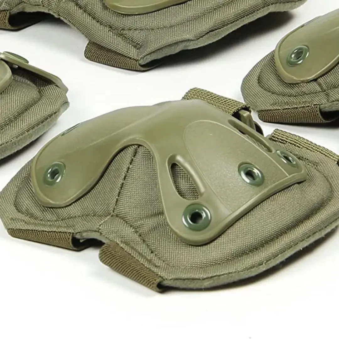 Комплект тактичного захисту налокітники та наколінники Tactical Protective Gear Set (2шт. + 2шт.), Олива
