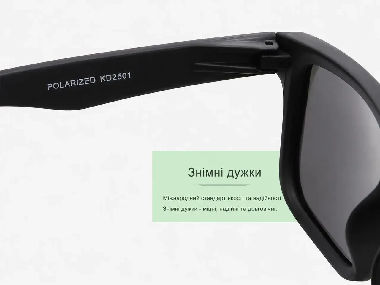 Поляризаційні сонцезахисні окуляри KDEAM Matte Black UV400 – чоловічі окуляри з матовою оправою та футляром, Дзеркальні
