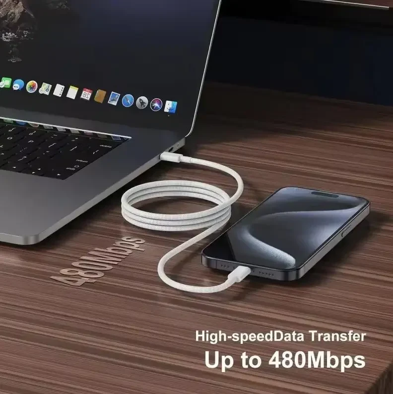 Набір кабелів 3шт. USB-A → USB-C 100W Fast Charging, 3 шт – швидка зарядка для iPhone, Samsung, Xiaomi, Huawei | Білий