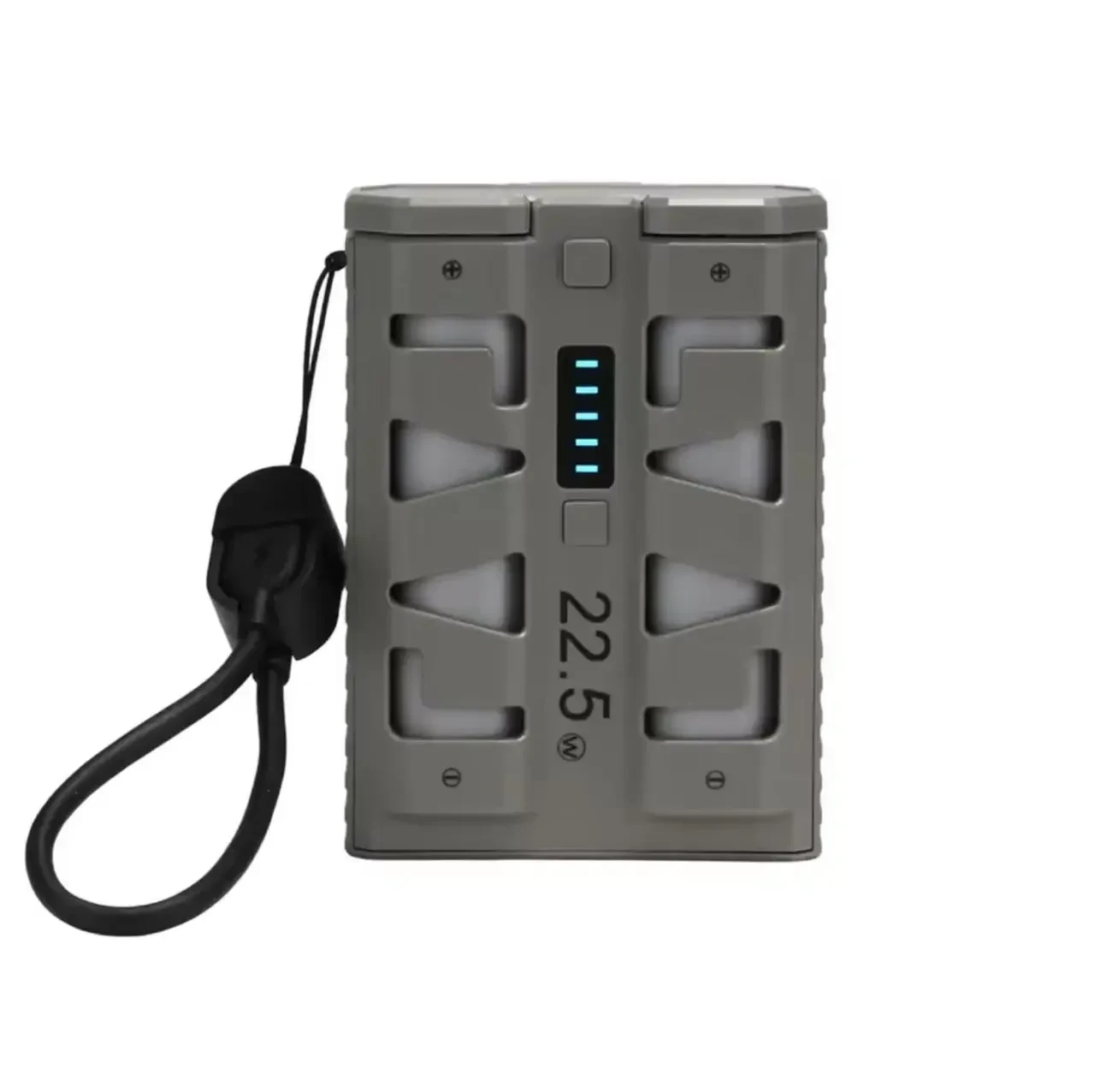 Корпус павербанка на 2 акумулятори 21700, 22.5W, USB Type-C, швидка зарядка, змінні акумулятори, Сірий