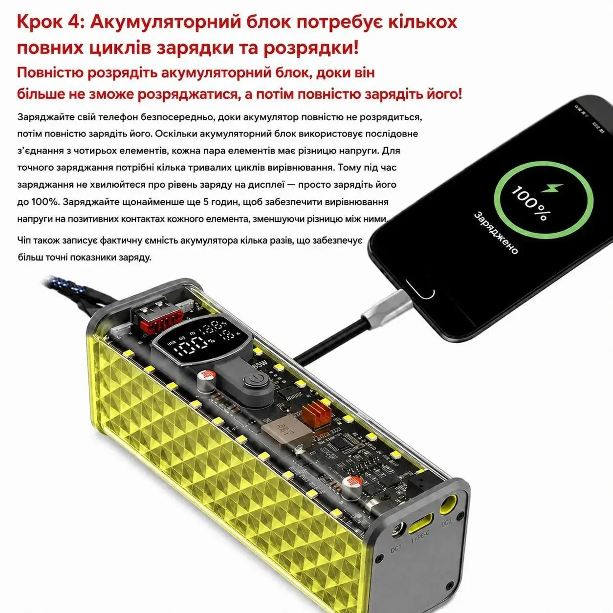 Корпус для складання Power Bank 65W на 8 акумуляторів 18650, підтримка заряджання ноутбуків, PD 3.1, USB, Type-C, DC 3.3-24V,