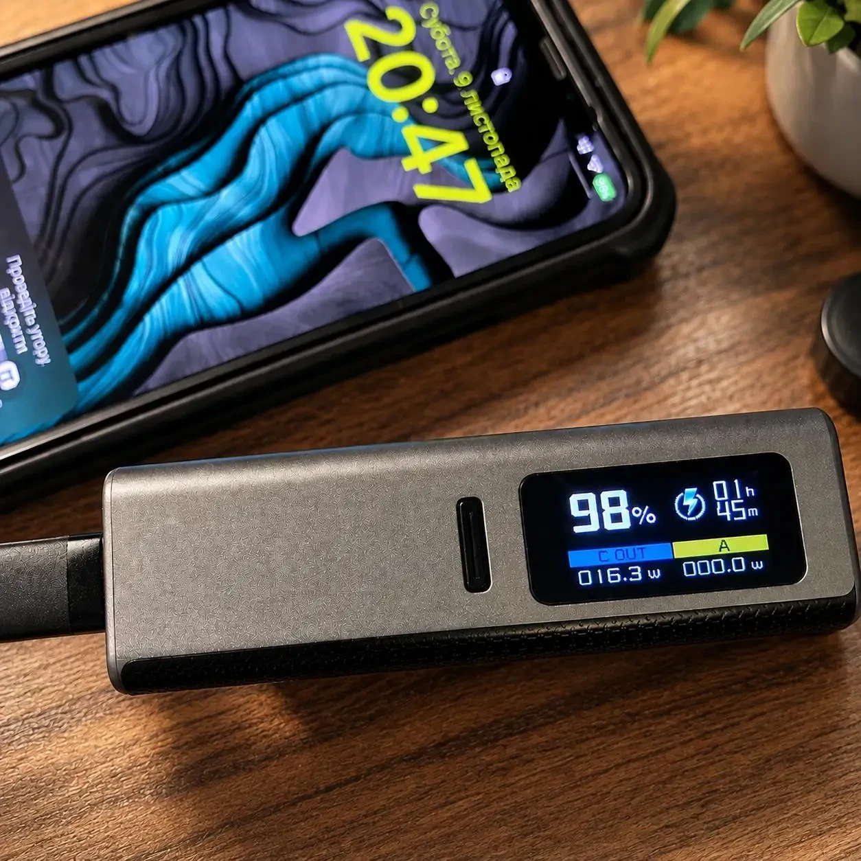 Набір для складання Power Bank 2×21700 22.5W, PD 20W / QC / VOOC, TFT-дисплей 0.96", Type-C + USB-A, під зварку